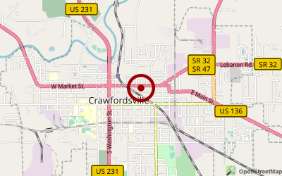 Navigation zum Campingplatz Crawfordsville Koa Kampground