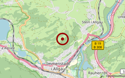 Navigation zum Campingplatz Buchers Alpsee Camping